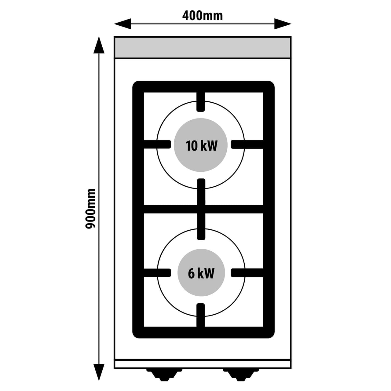 Plynový sporák - se 2 hořáky - 16 kW