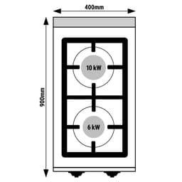 Plynový sporák - se 2 hořáky - 16 kW