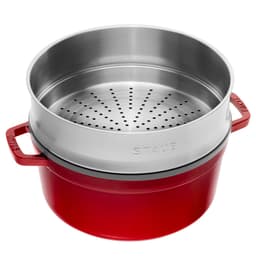 STAUB | LA COCOTTE - Kokotka s napařovací vložkou - Ø 260 mm - litina - třešňově červená