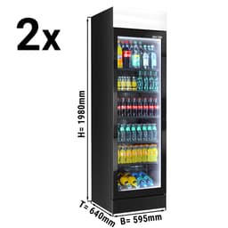 (2 units) Beverage refrigerator - 690 litres - frameless design - with advertising display