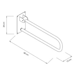 Nerezové madlo pro toaletu - sklopné - nerezové - délka: 680mm