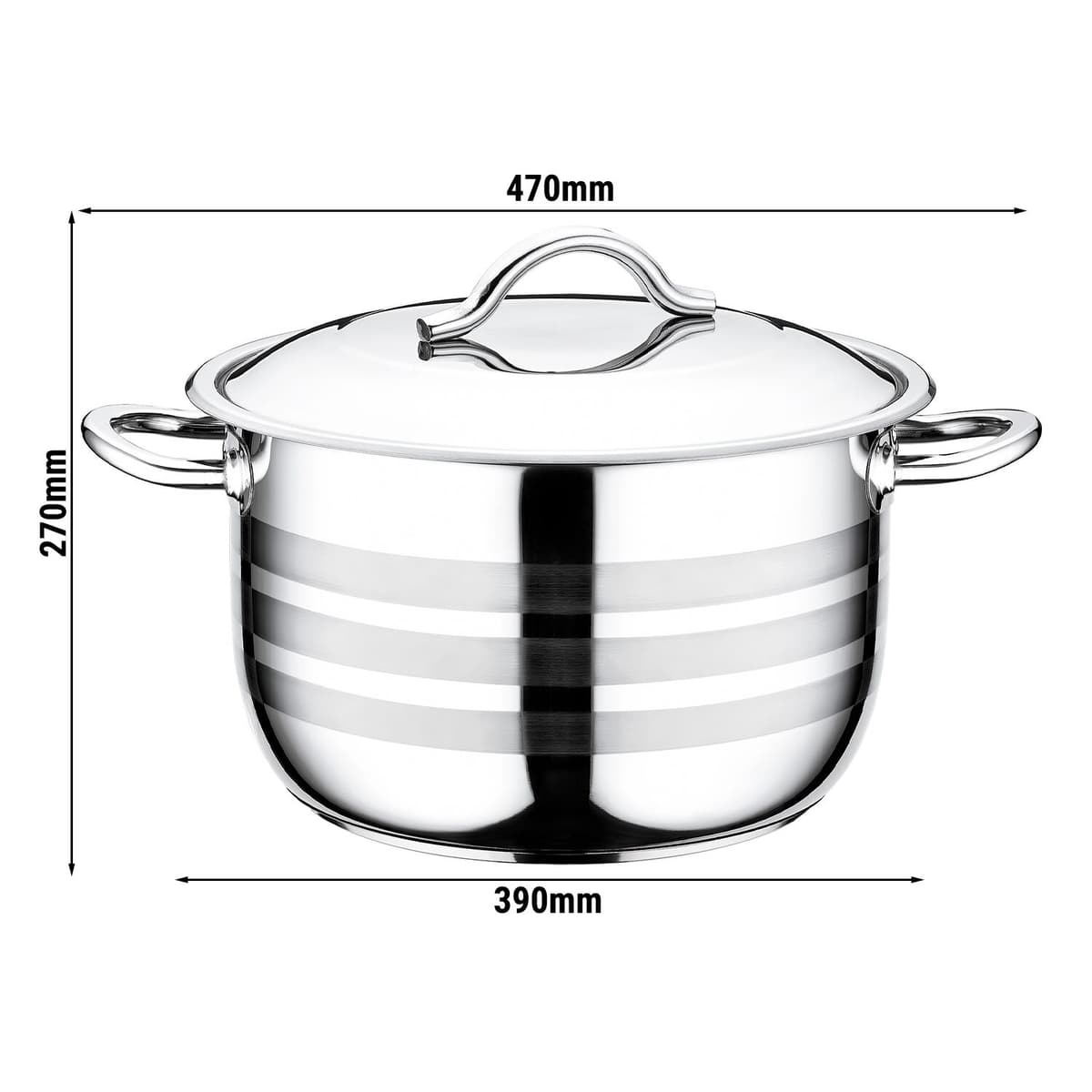 Gastro hrnec z nerezové oceli - Ø 360 mm - výška 220 mm - 22,50L