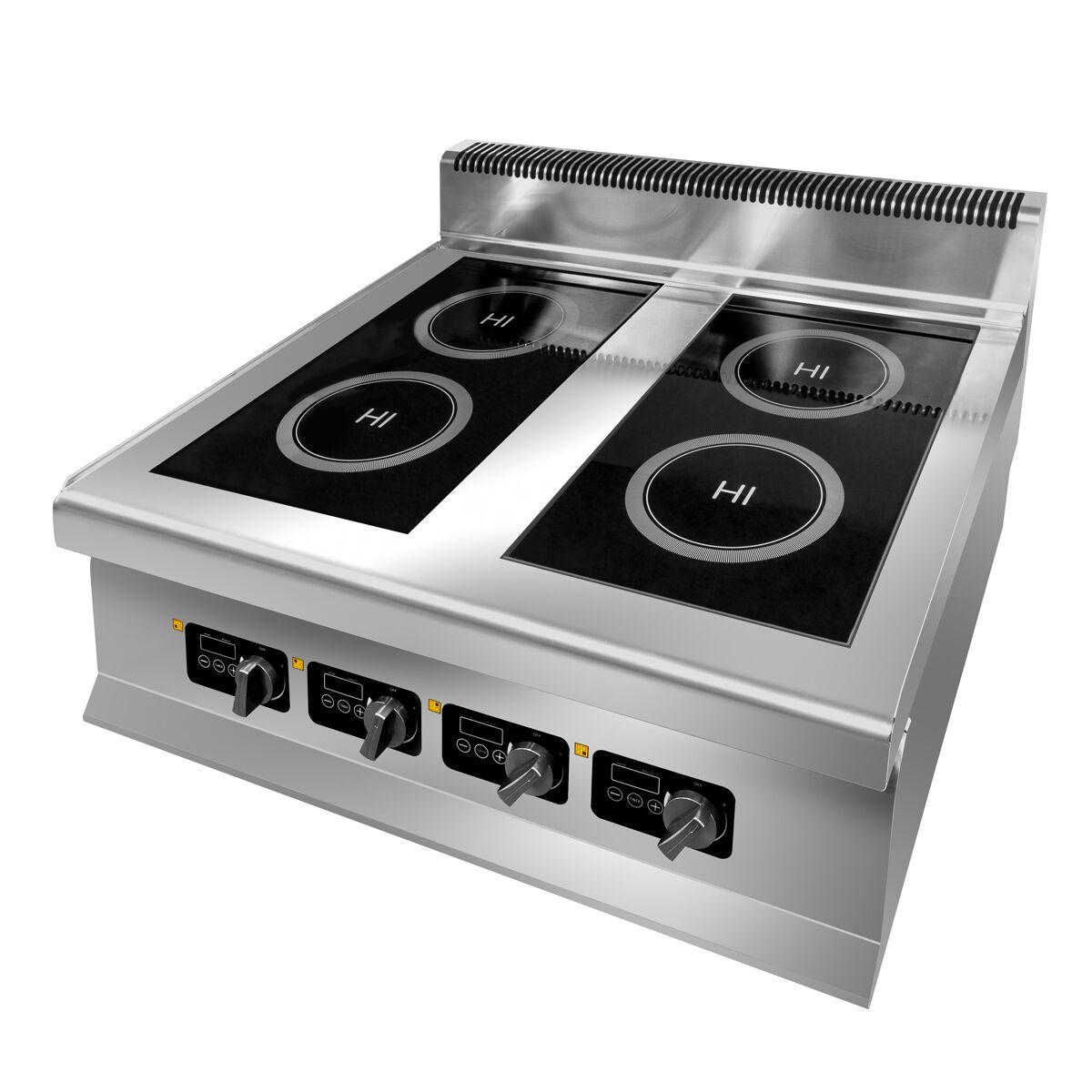 Induction stovetop - with 4 hobs (4 x 3 kW)