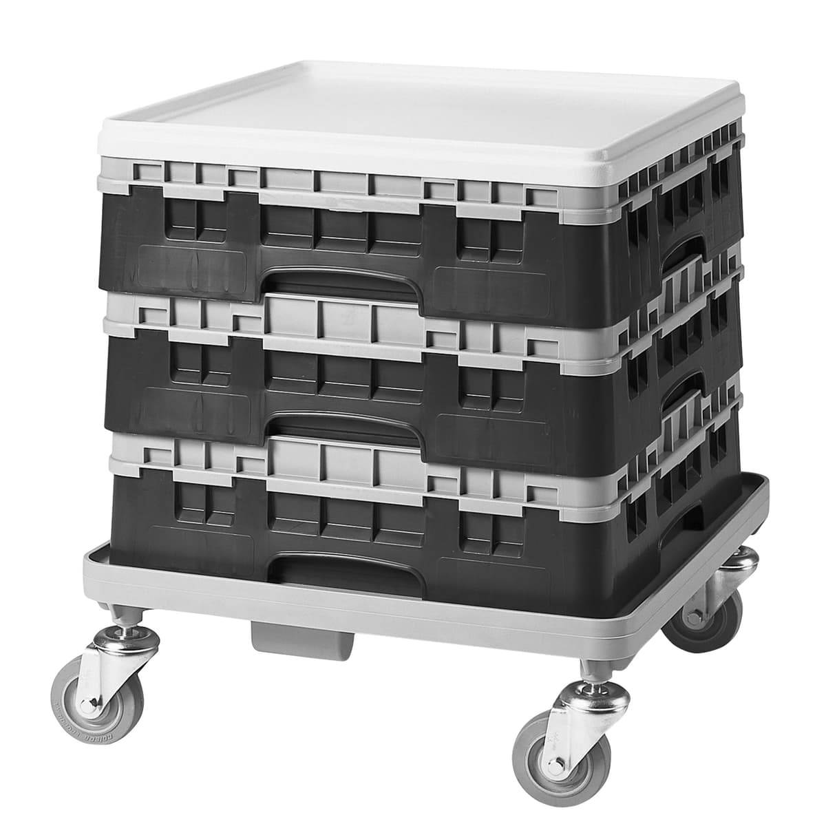 CAMBRO | CAMRACK® - Koš na sklo 1/1 s 1 nástavcem - 500x500mm - 16 přihrádek - černý