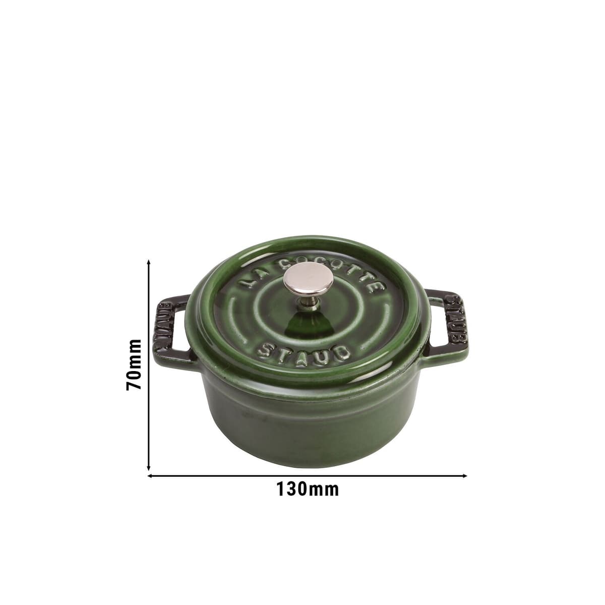 STAUB | LA COCOTTE - mini kokotka - Ø 100 mm - litina - bazalkově zelená