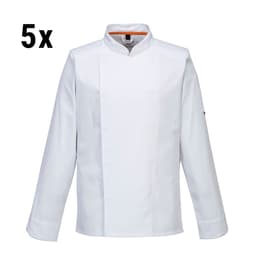 (5 pieces) Long Sleeve MeshAir Pro Chef Jacket - White - Size: S