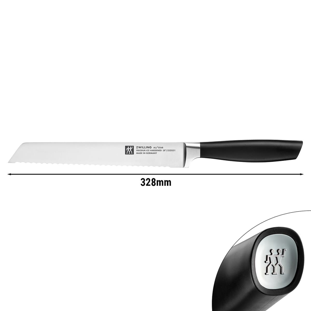 ZWILLING | TANREI - Nůž na chléb s vlnitým ostřím - čepel: 200mm - stříbrný