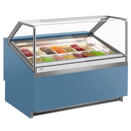 Ice cream counter IVY - 1250mm - Air circulation - for 14x 5 liter containers - Blue