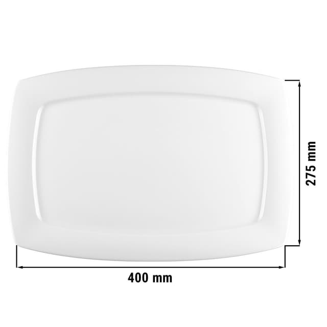 (6 pieces) Seltmann Weiden - Plate/Presentation plate ECKIG - 400 x 275 mm