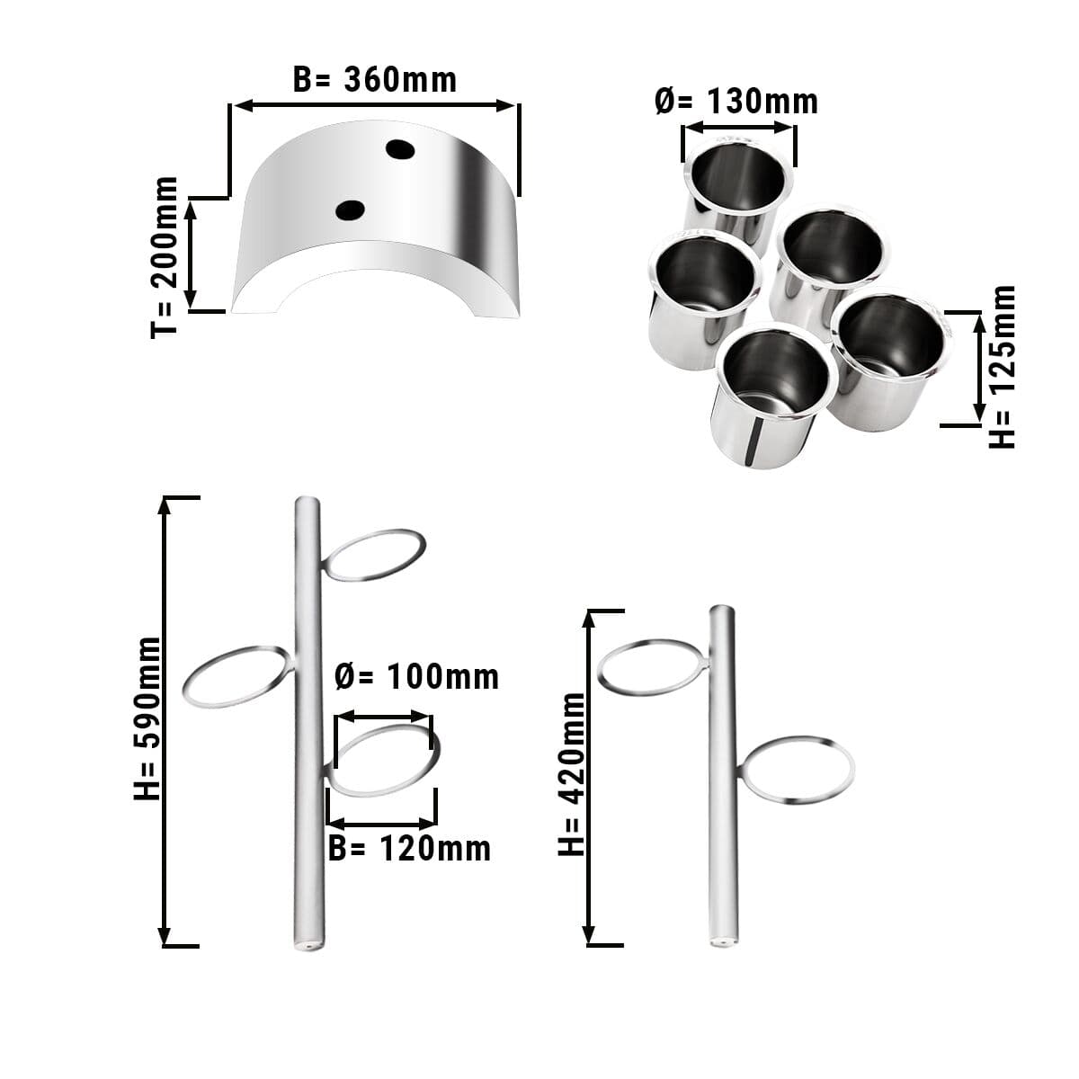 Cutlery box / shelf - with 5 compartments