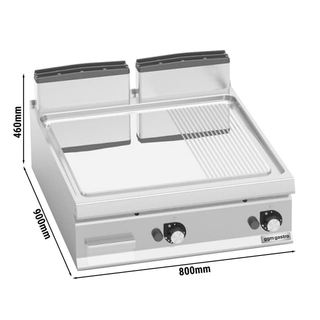 Plynová grilovací deska - 20 kW - hladká & drážkovaná