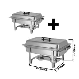 (2 pieces) Chafing dish with lid & stainless steel legs