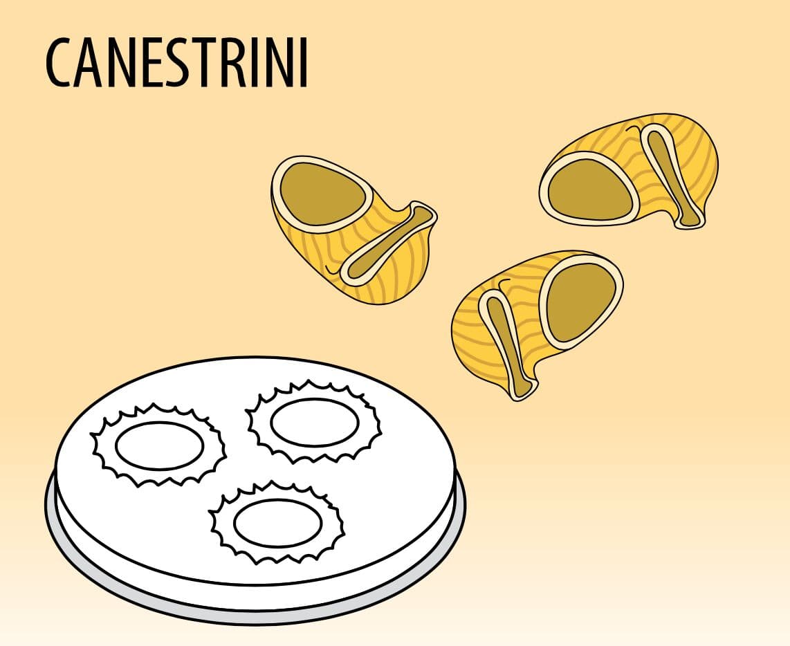 Nudelformscheibe Canestrini Ø 16 mm - für NMF5