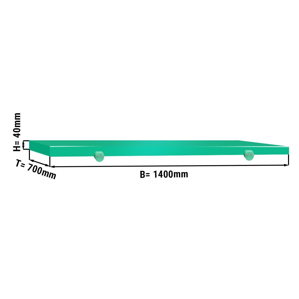 Cutting board for working table - 1400 x 700 mm - Green