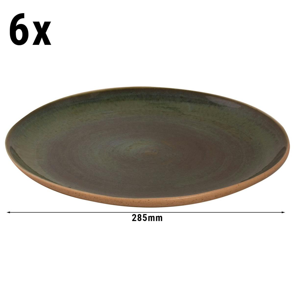 (6 Kusů) WISTERIA - Talíř mělký - Ø 28,5 cm - zelený/béžový