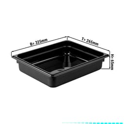 Polycarbonat GN Behälter 1/2 - Schwarz - Tiefe 65 mm