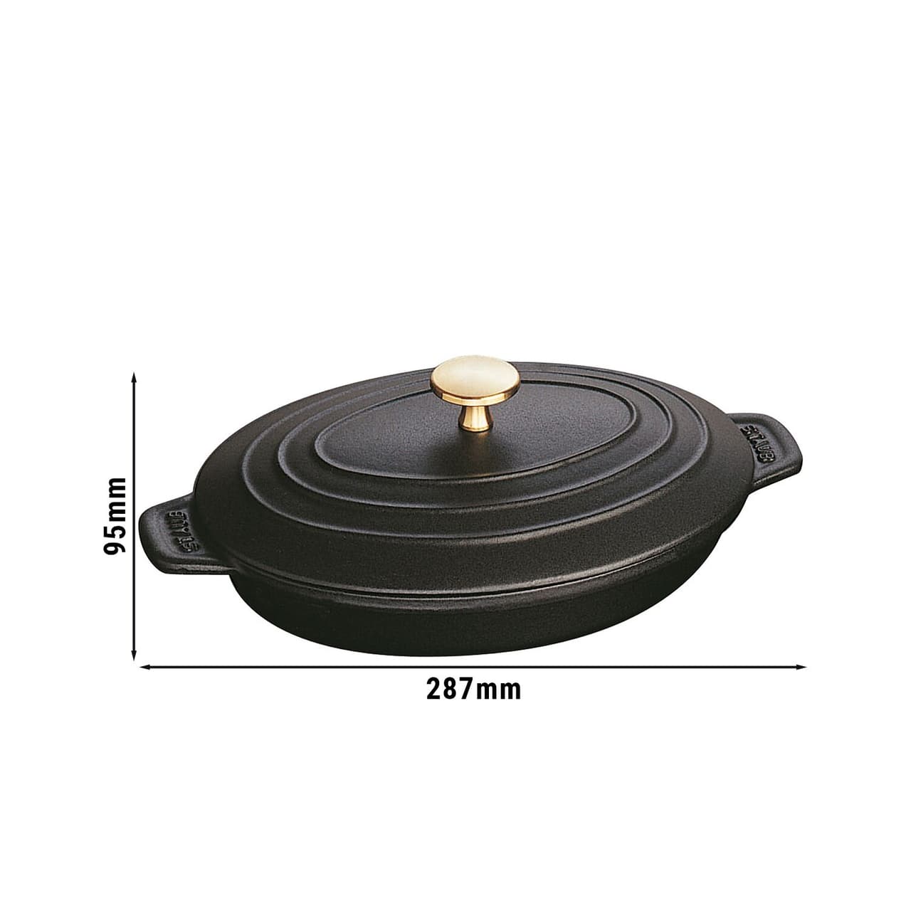 STAUB | SPECIALITY - Oválná mísa do trouby s krytem - 230 mm - litina - černá