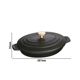 STAUB | SPECIALITY - Oválná mísa do trouby s krytem - 230 mm - litina - černá