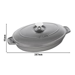 STAUB | SPECIALITIES - Forma do trouby s krytem - oválná - 230 mm - litina - grafitově šedá