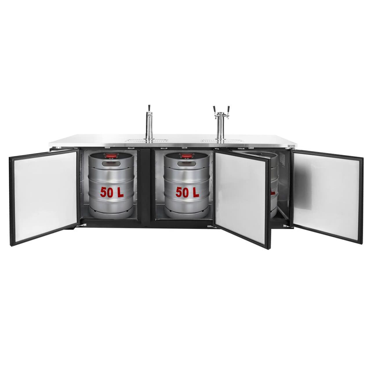 Chladič piva na pivo s výčepním zařízením - pro 3 x 50L sudy - 1850x620mm