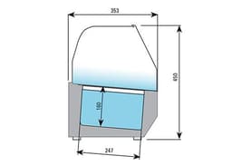 Chladicí vitrína 2,3 x 0,35 m - pro 11 x GN 1/4 nádobu