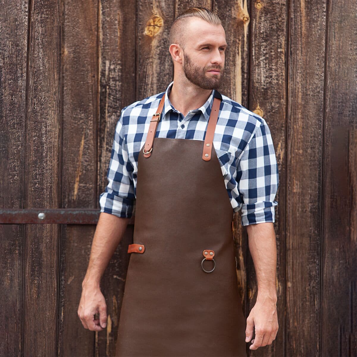 Karlowsky - Leather Bib Apron - Mocha