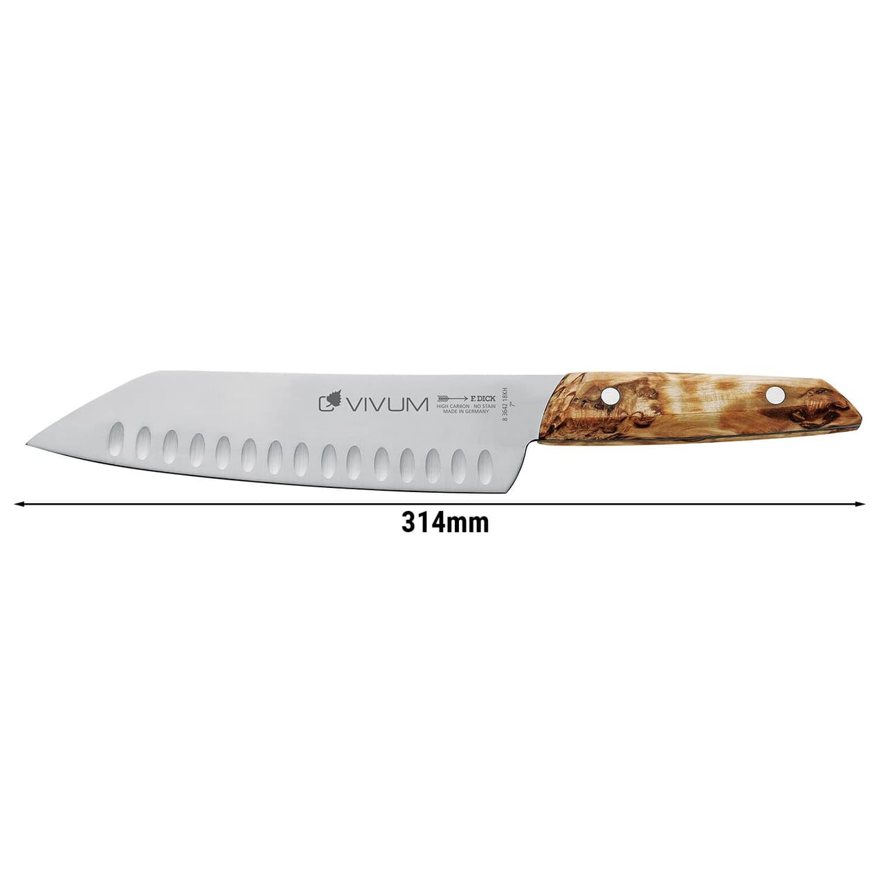 F. DICK | VIVUM - Nůž Santoku - s výbrusem - čepel: 180 mm