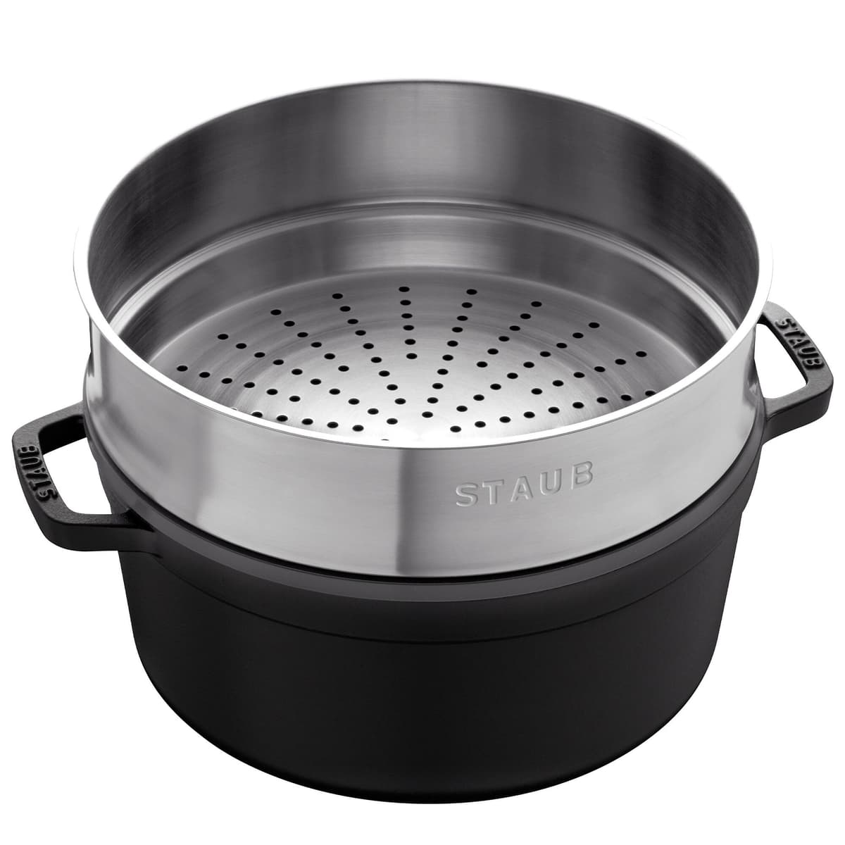 STAUB | LA COCOTTE - Kokotka s napařovací vložkou - Ø 260 mm - litina - černá