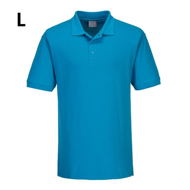 Men's Polo Shirt - Water Blue - Size: L