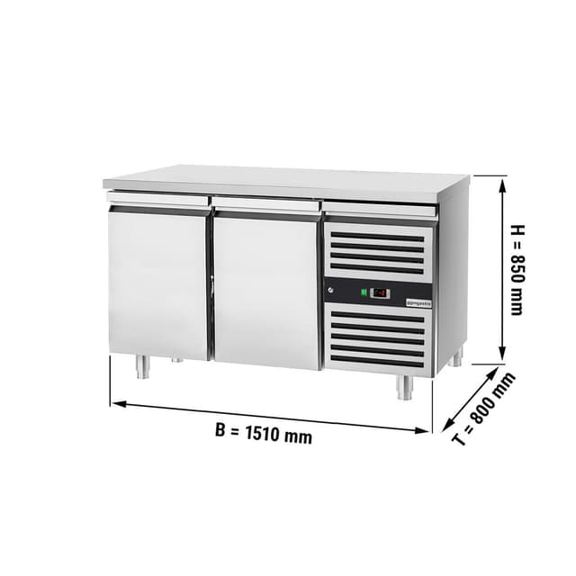 Bäckereikühltisch PREMIUM - 1500x800mm - mit 2 Türen