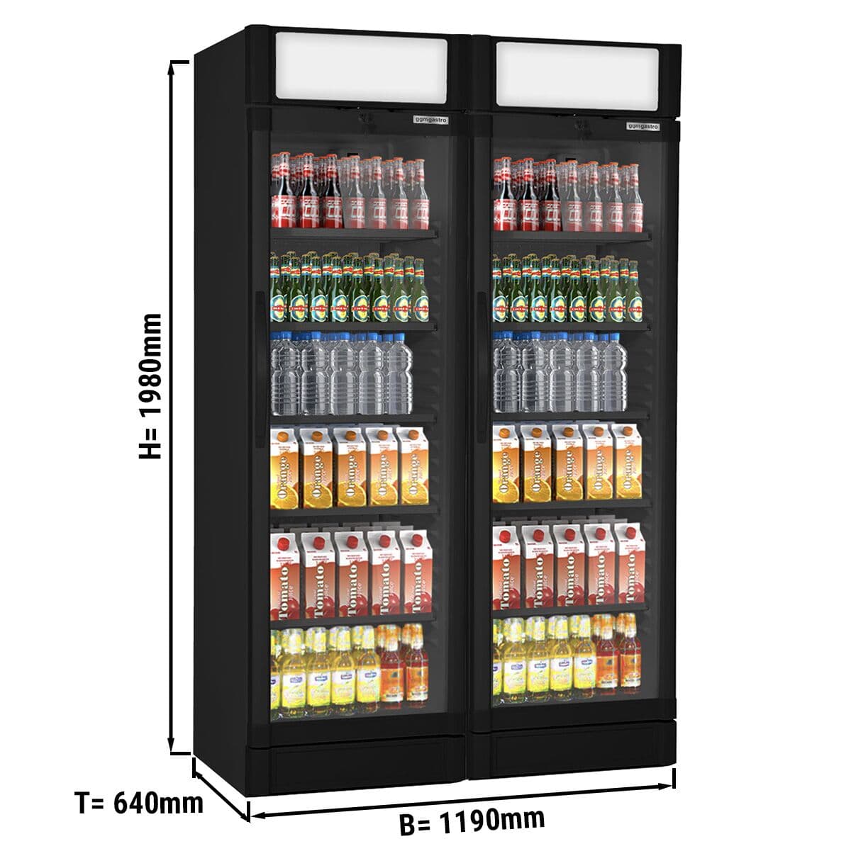 (2 pieces) Beverage refrigerator - 694 litres (total) - black