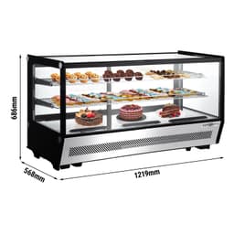 Tabletop refrigerated display case - 200 litres - 1220mm -  angular - with 2 shelves