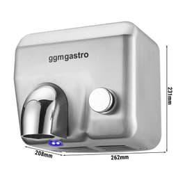 (2 pieces) Stainless steel hand dryer with push button - Matt