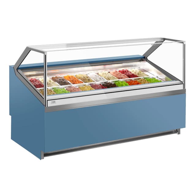 Ice cream counter IVY - 1910mm - air circulation - for 20x 5 Liter containers - Blue