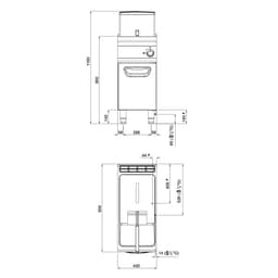 Plynová fritéza - 18L - 14 kW - nepřímý ohřev