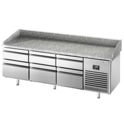 Pizza preparation table  Premium PLUS- 1980x700mm - with 6 drawers