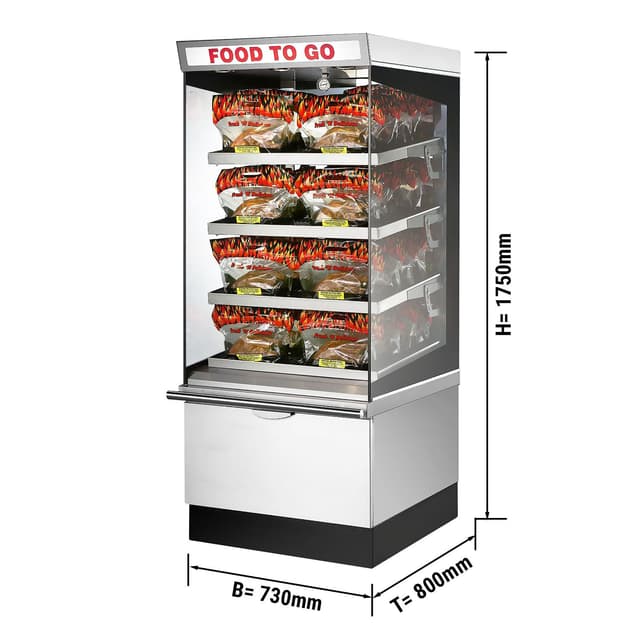 UBERT | Warmhaltevitrine - 730x800mm - 4 beheizte Ablagen