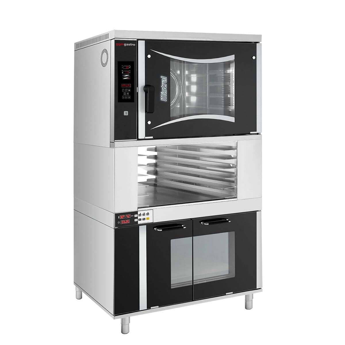 Bakery electric combi steamer - Digital - 6x EN 60x40 - incl. proofer, rack & washing system