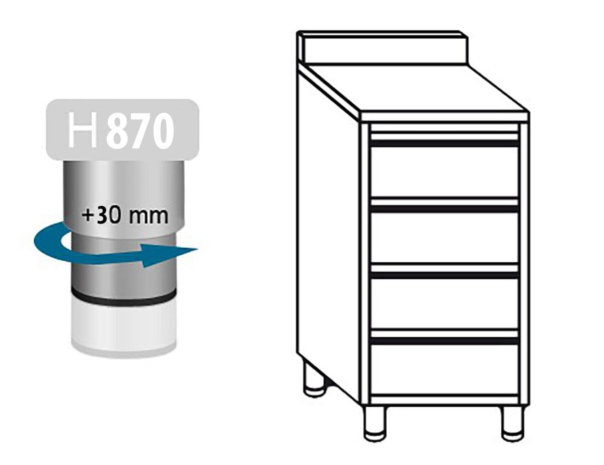 Zásuvková skříňka PREMIUM - 0,5 m - se 4 šuplíky & obkladovým panelem