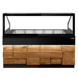 Saladette - 2000mm - 3 doors - for 5x GN 1/1 - LED lighting - wooden front - black granite