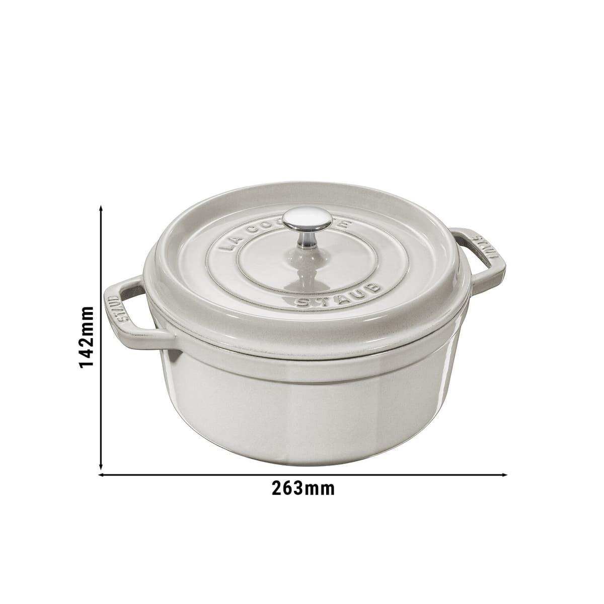 STAUB | LA COCOTTE - kokotka - Ø 200 mm - litina - bílý lanýž