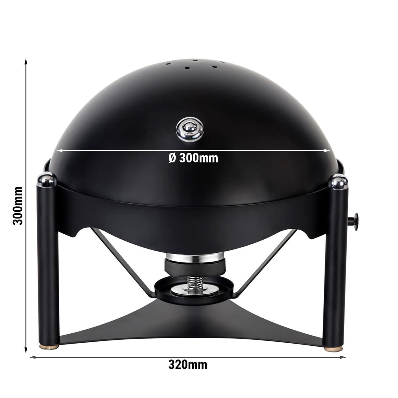 Chafing dish - round - black - with roll-top lid