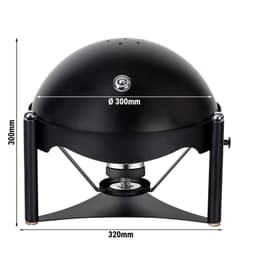 Chafing dish - round - black - with roll-top lid