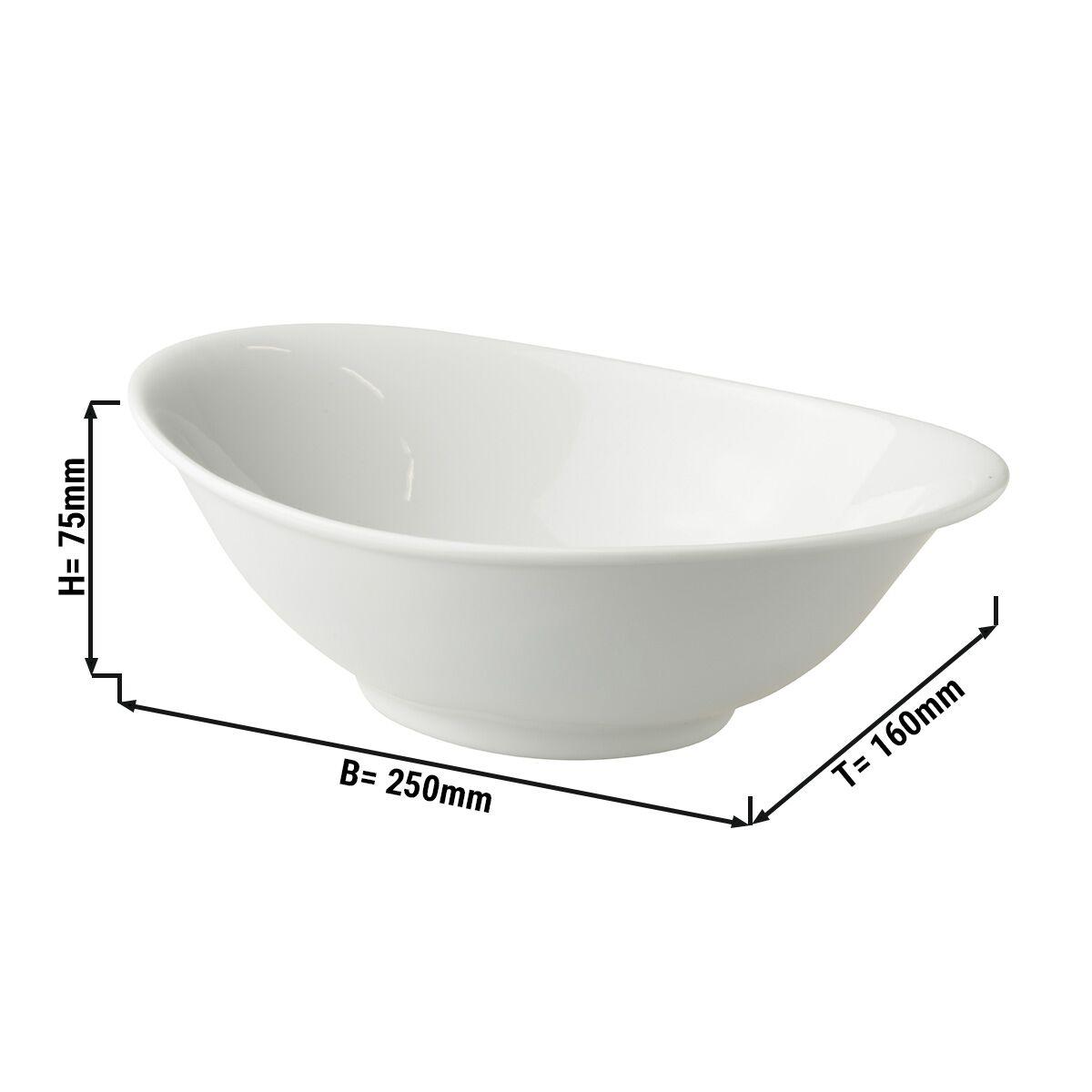 (12 pieces) WHITE DELIGHT - Bowl - 25 x 16 cm - 70 cl - White