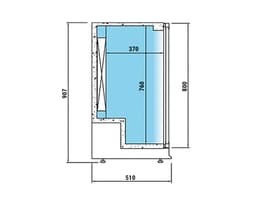 Barové chladicí stoly na nápoje 220L - 2 skleněné dveře (nerezová ocel)