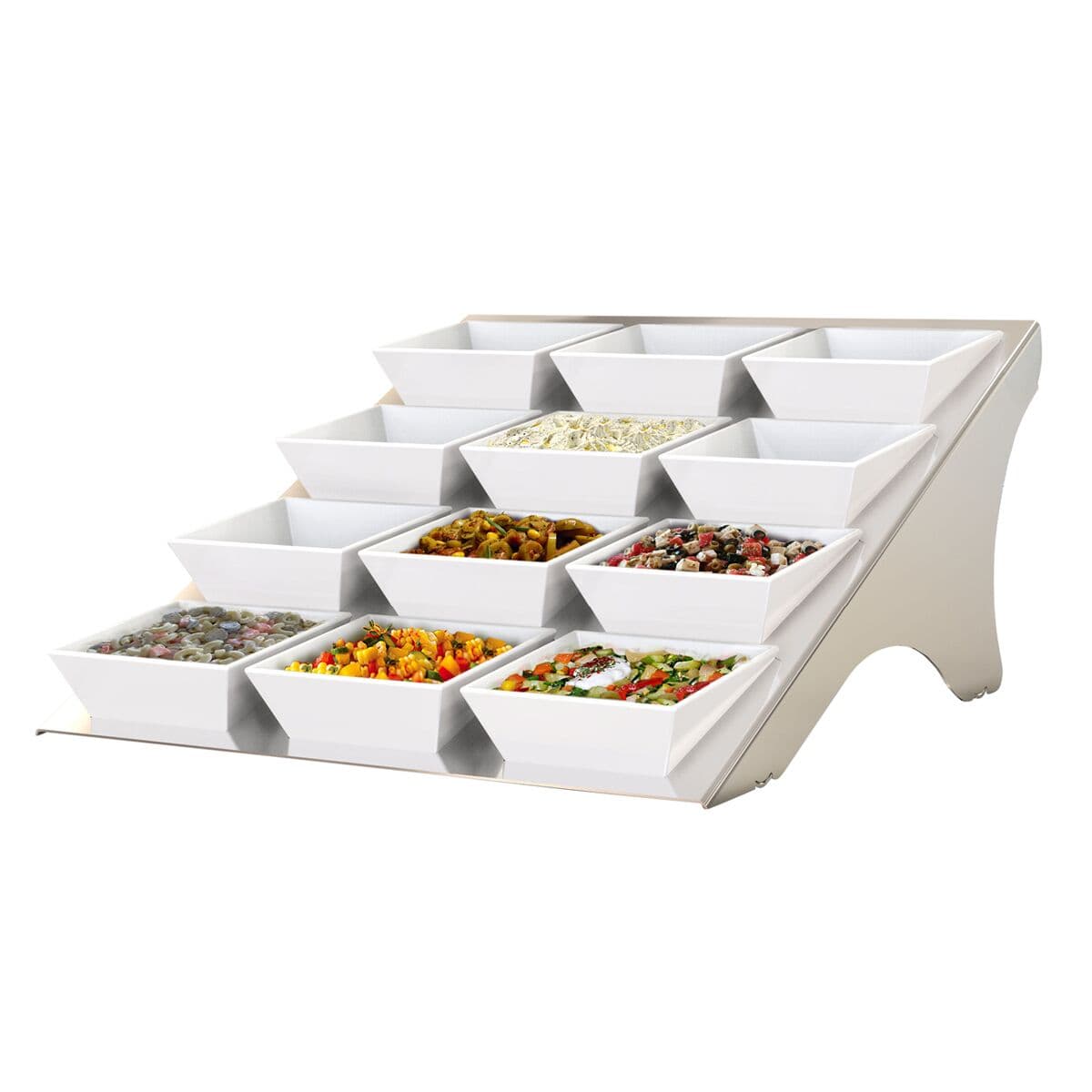 Etagerie / Buffet stand - incl. 12 melamine bowls - angular	