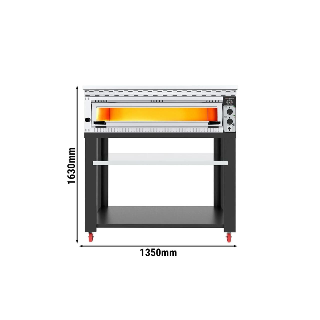 Pec na pizzu 6x 34 cm - s digestoří & obkladovým panelem