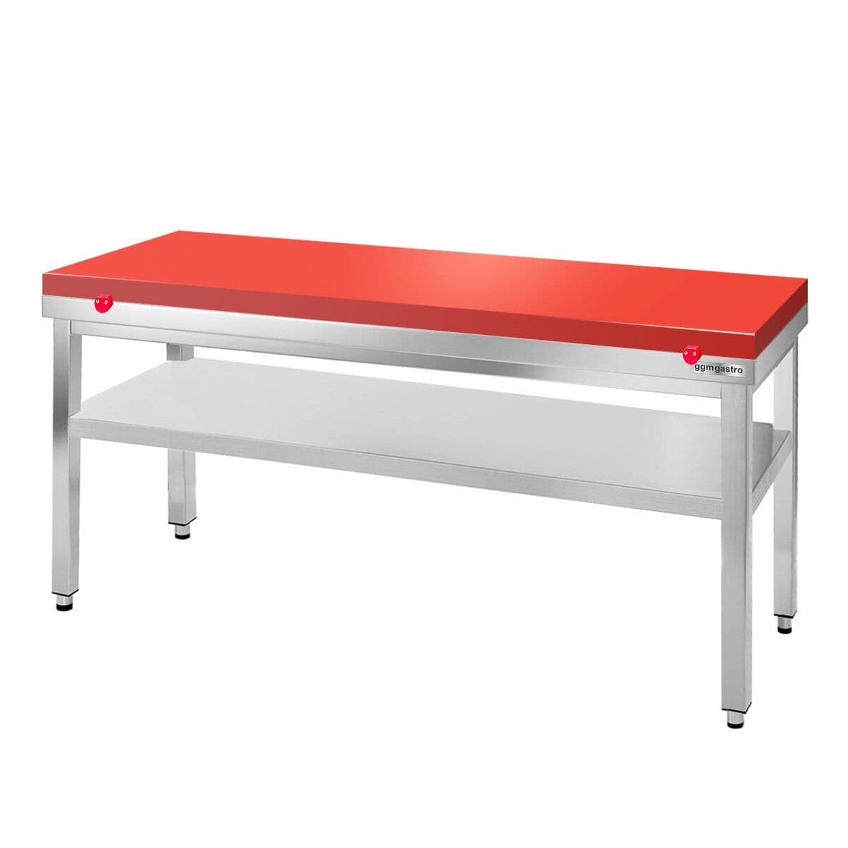 Worktable PREMIUM stainless steel - 1500x700mm - with undershelf without backsplash incl. cutting plate