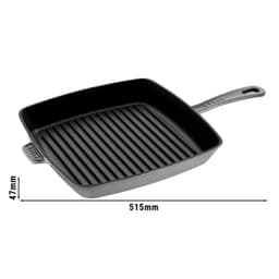 STAUB | GRILL PANS - Americký grill - 300x300mm - litina - grafitově šedý