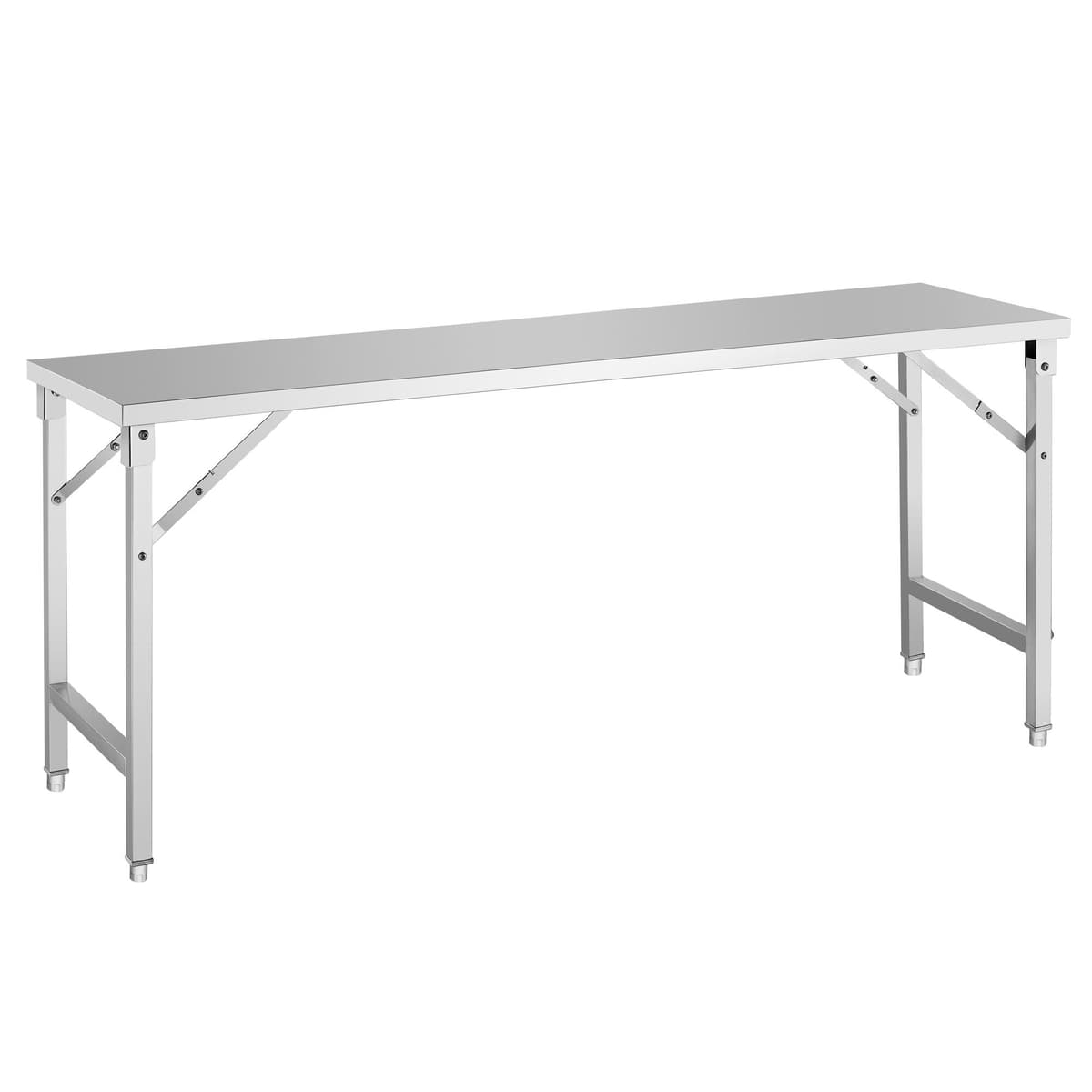 Stainless steel work table - foldable - 2000x600mm